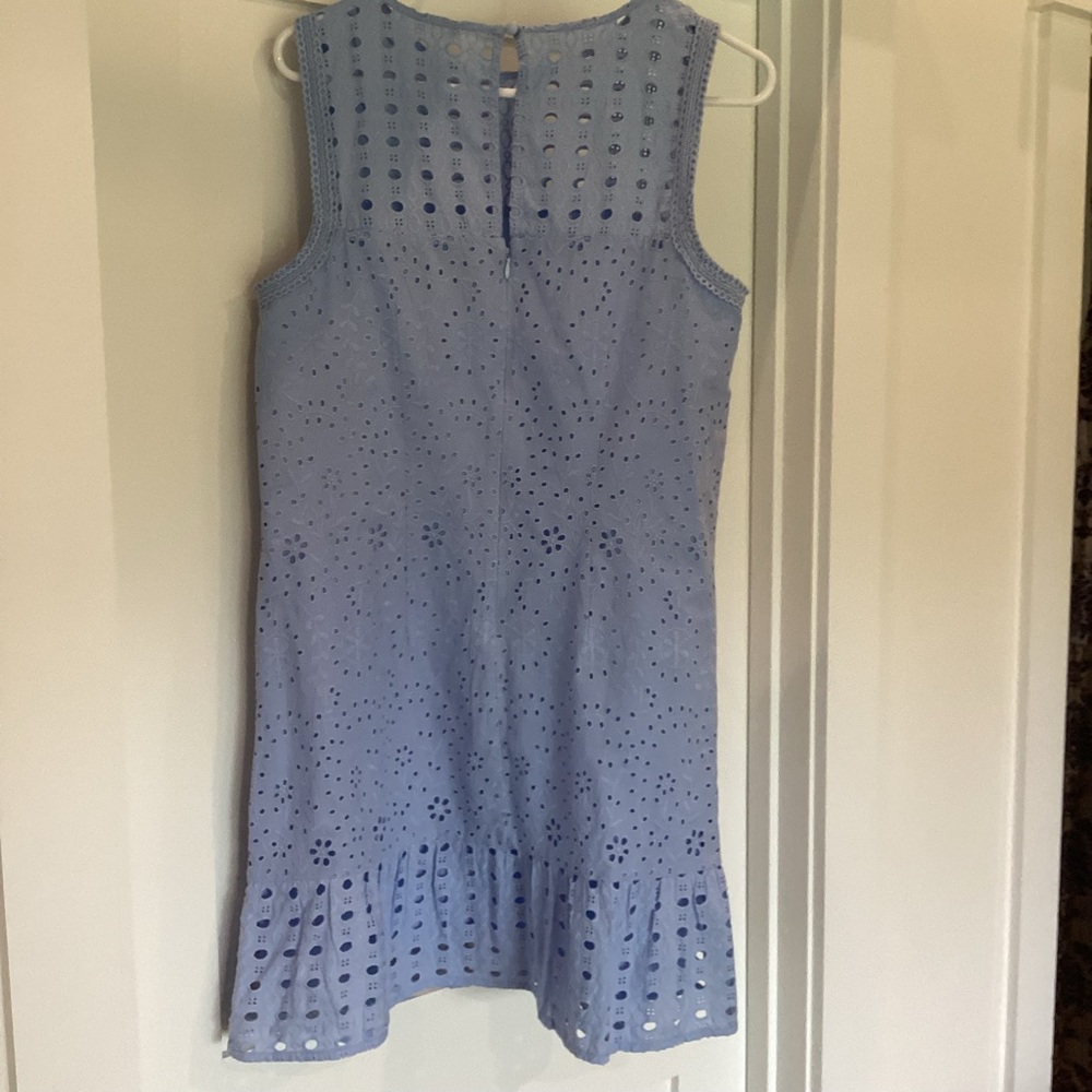 LOFT Blue Eyelet Midi Dress